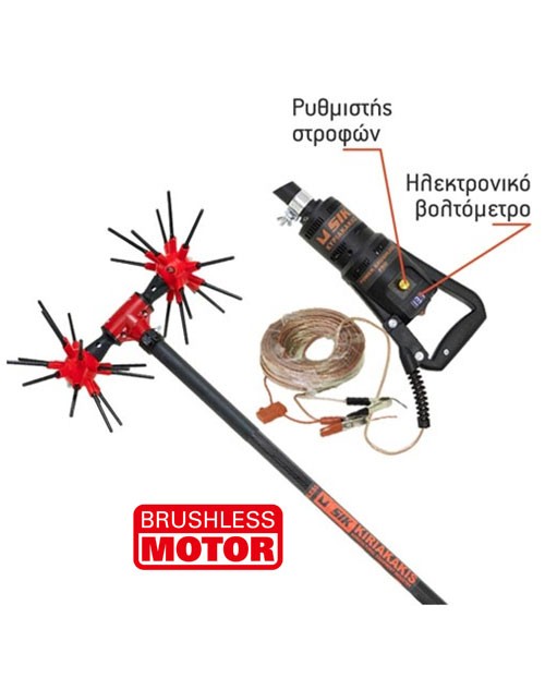 Sik power BRUSHLESS ΕΛΑΙΟΡΑΒΔΙΣΤΙΚΟ ανθρακόνημα αχινός με 16+16 ελαστικά ραβδάκια +ΔΩΡΟ ΓΑΝΤΙΑ