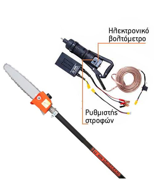 Κονταροπρίονο με κιτ μπαταρίας 12 volt 2,20μέτρα SIK POWER SHARK BRUSHLESS ΑΛΟΥΜΙΝΙΟΥ Λάμα 25cm