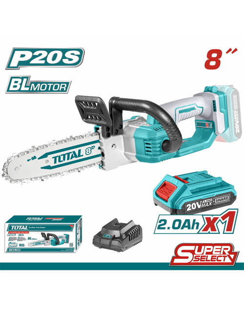 Αλυσοπρίονο 8" / 20cm TOTAL TGSLI20851 Brushless με 1 μπαταρίa λιθίου 20V και φορτιστή Αλυσοπρίονο 8" / 20cm TOTAL TGSLI20851 Brushless με 1 μπαταρίa λιθίου 20V και φορτιστή