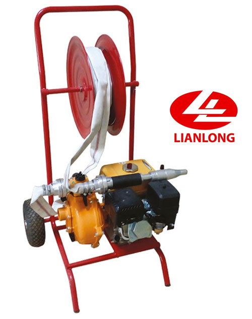 Πυροσβεστικό συγκρότημα FIRE 50 - 2'' 1½'' - τροχήλατο με ανέμη, μάνικα πυρόσβεσης 30 μέτρων και αυλό - με κινητήρα 7Hp LL