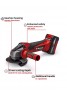 Γωνιακός Τροχός Μπαταρίας Einhell TC-AG 18/115 Li Kit με Μπαταρία 4Ah και Ταχυφορτιστή