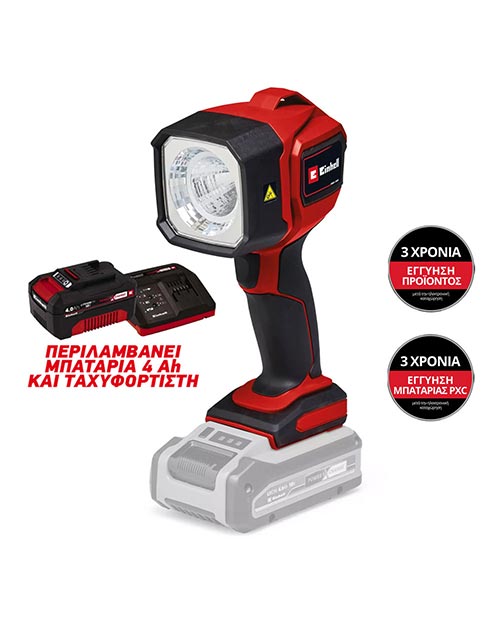 Προβολέας Μπαταρίας Einhell TC-CL 18/350 Li με Μπαταρία 4Ah και Ταχυφορτιστή