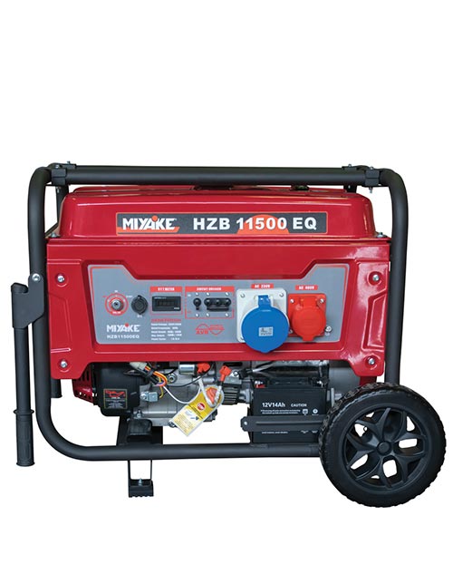 Γεννήτρια βενζινοκίνητη τετράχρονη Miyake HZB 11500 EQ - 11,0 KVA - 380/220 Volt - AVR με μίζα και μπαταρία - με λειτουργία Equal Power