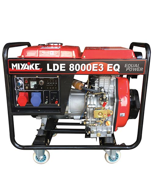 Γεννήτρια πετρελαίου - 380/230volt MIYAKE LDE 8000E3 8,0 KVA -AVR - με μίζα, μπαταρία και ρόδες - EQUAL POWER