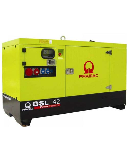 Γεννήτρια πετρελαίου αθόρυβη - 380volt - 1500στροφών PRAMAC ΙΤΑΛΙΑΣ GSL 42D - 41,5KVA max - ΕΛΑΙΟΨΥΚΤΗ + ΑΥΤΟΜΑΤΟ ΠΙΝΑΚΑ