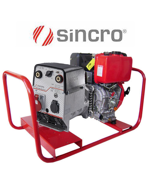 Γεννήτριες Ηλεκτροσυγκολλήσεις 3,5/6,5KVA 380V/50Hz Sincro Ιταλίας μονοφασικές - EW/ED 220 AC - HAILIN  πετρελαίου - 11,6 hp  με μίζα